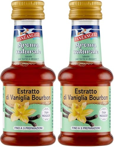 Paneangeli Estratto di Vaniglia Bourbon di Origine Madagascar, Aroma Alimentare Naturale, Ideale per Torte e Dessert, Privo di Conservanti e Vegano, Bottiglietta da 35 ml (Confezione da 2)