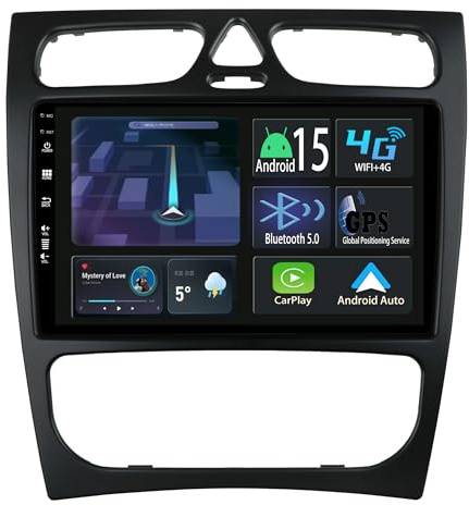 [2+32GB] 9 Android 15 Autoradio per Mercedes Benz C-Class W203 C200 C320 C350 CLK W209 S203 A209 Radio Carplay Wireless Car Play GPS Auto Navi Bluetooth Player Stereo Touch Screen