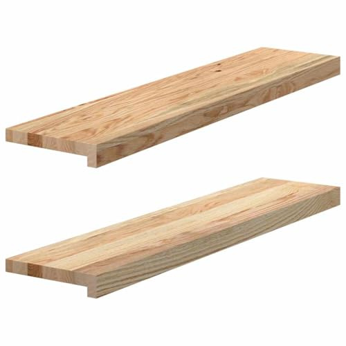 Lot de 2 Appui de Fenêtre, Rebord Tablette de Fenêtre 2 pcs non traité 90x20x2 cm bois chêne massif
