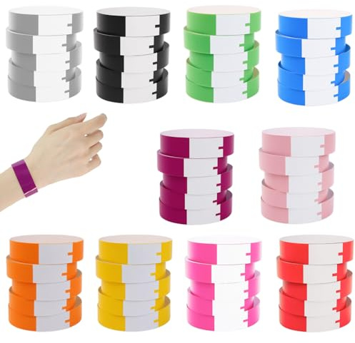 150 pezzi Braccialetti d’ingresso impermeabili colorati – braccialetti di controllo per eventi, concerti, sport, piscina e parco divertimenti, per accesso, sicurezza e organizzazione