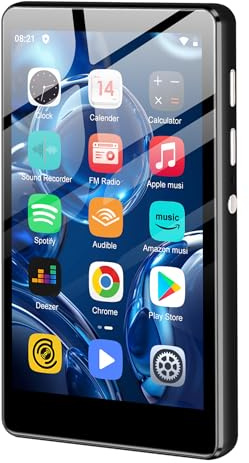 SWOFY M503Pro - Lettore MP3 da 80 GB, Android, Wi-Fi, Bluetooth, schermo touch da 4, compatibile con Spotify, Amazon Music, Audible, Libby, browser web, espandibile fino a 1 TB, nero