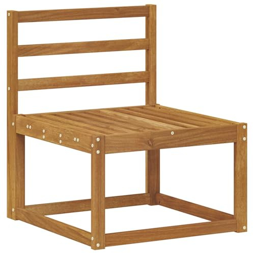 vidaXL Outdoor Mittelsofa Massivholz Akazie Natur 59 x 63 x 73 cm, Balkonmöbel, modernes Akazienholz, langlebiges wetterbeständiges Design, vielseitig für den Außenbereich