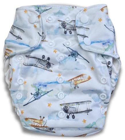 Smart Bottoms Smart One 4.0 AIO Stoffwindel One Size (ca. 5–16 kg) – All-in-One, mitwachsend, Bio-Baumwolle, waschbar & wiederverwendbar, hautfreundlich & nachhaltig (First Flight)