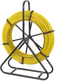 Cozyel Sonda Passacavi in Fibra di Vetro, Rodder per Cavi da 130m, 6mm, Con Testa in Rame, Estrattore a Nastro per Installazione Cavi, Adatto a Telecomunicazioni, Elettricità, TV e Impianti Pubblici