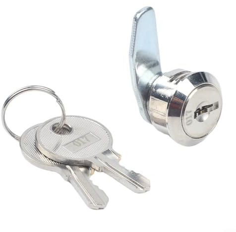 Juego de cerradura de cajón de aleación de zinc seguro con 2 llaves para caja registradora, buzón, gabinete de almacenamiento y taquilla, diseño de placa gruesa (A)
