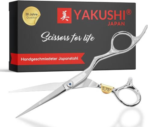 YAKUSHI RETRO SNAKE Haarschneideschere 5,75'' I Top-Line Sonderedition I Handgeschmiedete Schere aus Premium-Japanstahl I Rasiermesserscharfe Friseurschere mit Off-Set Form & Flachschraube