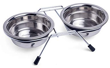 Petface Stainless Steel Double Diner Raised Bowl, 800 ml
