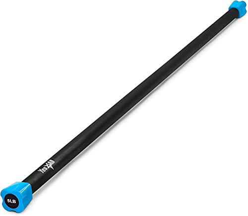 Yes4All RZLL Gewichtete Hantelstange für das gesamte Körpertraining, ideal Aerobic und Yoga – gewichtete Übungsstange – Körperstange für Übungen (2.2kg)