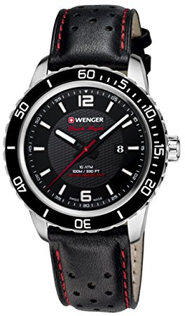 Wenger Unisex-Armbanduhr 01.0851.120 ROADSTER BLACK NIGHT Analog Quarz Leder 01.0851.120 ROADSTER BLACK NIGHT