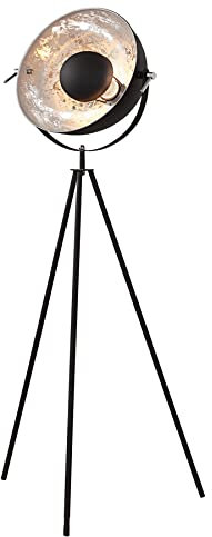 invicta INTERIOR Moderne Design Stehlampe STUDIO schwarz Blattsilber Optik 145cm Stehleuchte Lampe
