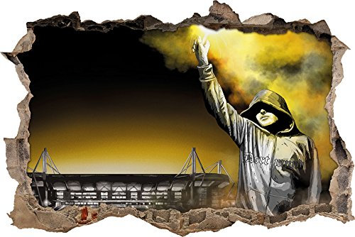 Ultras-Art Dortmund Stadion, 3D Wandsticker Format: 92x62cm, Wanddekoration