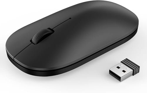 TECKNET Slim Wireless Mouse, USB Mouse, 2.4G Silent Cordless Mouse With 3 Adjustable DPI Levels up to 3200 DPI, Quiet Mouse for Laptop, Windows, Linux, Chrome, 2 Shells, 36 Month Warranty