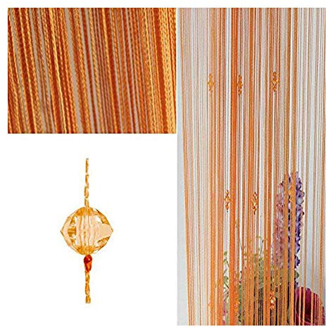 FUT Fadenvorhang mit Quasten und Kristallperlen, Trennwand für Türvorhang, Türvorhang, Raumdekoration, Raumteiler für Brautkammer, Schönheitssalon, Schlafzimmer, neues Zuhause, Dekoration, 1 x 2 m