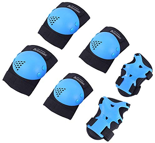 BOSONER Knieschoner Kinder 6er Set, Inliner Schoner und Protektoren Kinder | Schützer Inliner Kinder mit Knie-, Ellenbogen- und Handschutz für Inline Skates, Skateboard, Roller und Fahrrad