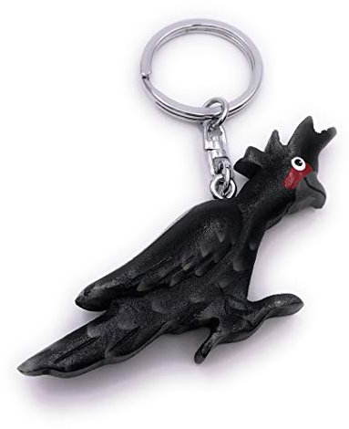 H-Customs Palmkakadu Schwarzer Vogel Holz Edel Handmade Schlüsselanhänger Anhänger