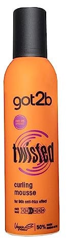 Schwarzkopf got2b Twisted Curling Hair Mousse, Anti-Frizz Formula Desgined for Curls, Lasts up to 96 Hours, Vegan, 250 ml