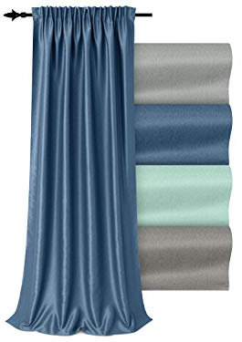 npluseins Verdunkelungsvorhang verdeckte Schlaufen Blickdicht metallic 1462.2064, blau