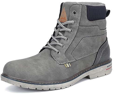 Mishansha Stivali Uomo Pelle Impermeabile Boots Moto Trekking Giallo Gr.44