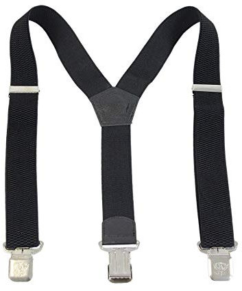 Leoodo Hosenträger Herren Damen Breit Y-Form für Arbeitshosen Skihose Motoradhose Fest lustig mit 3er Starken Clips und verschiedenen Motiven, HT Farbe:Schwarz