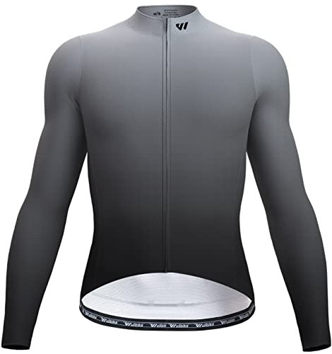 Wulibike Radtrikot Herren Langarm - Rennrad Trikot Reißverschluss mit Taschen, Frühling Herbst Atmungsaktiv feuchtigkeitsaufnahm Fahrradtrikot