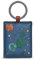 Yoshi Schlüsselanhänger aus Leder mit T-Rex-Motiv, Braun / Blau