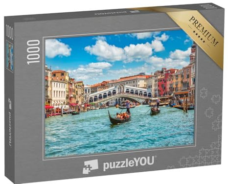 puzzleYOU: Puzzle 1000 Teile „Brücke Rialto auf dem Canal Grande in Venedig, Italien“ – aus der Puzzle-Kollektion Europa, Brücken, Brücken & Brunnen