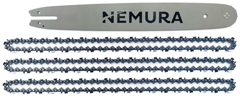 Nemura 45 cm Guida e set di 3 catene per motoseghe - Compatibile con Stihl MS230, MS230C, MS231, MS231C, 023-62 - Passo 325/ LP - Calibro 1,6 mm - Ricambi - Marca francese