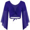 Jowowha Damen Bolero Jäckchen Bauchtanz Kostüm Schulterjacke Langarm Shrug Cardigan Tops Latein Tanz Ballettjacke Kurz Oberteile Royal Blau Einheitsgröße