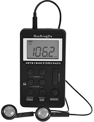ciciglow Receptor de Radio de Bolsillo, Radio Portátil de 2 Bandas Mini Radio Am FM Radio Personal Ajuste de Volumen de 31 Niveles Almacenamiento de 58 Estaciones de Radio