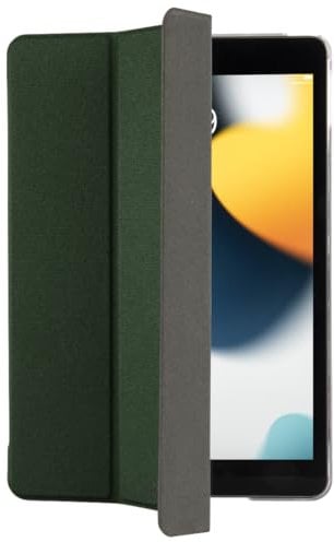 Hama iPad Hülle „Terra“ für Apple iPad 10.2 7, 8, 9. Gen.(Schutzhülle mit Tablet-Stand zum Klappen, Tablet Tasche für Auto-Schlaf/Wach, Tablet Hülle Recycled, transparente Rückseite) grün, 00217160