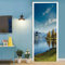 A.Monamour Türtapete Selbstklebend Türfolie Türposter 3D Zeller See Und Berge In Der Naturlandschaft Des Blauen Himmels Der Österreichischen Alpen Vinyl Folie Türdeko Wandbild Türaufkleber 77 x 200 cm
