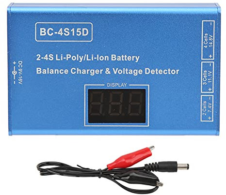 Chargeur D'équilibre de Batterie Lipo, Chargeur D'équilibre de Batterie RC avec Affichage de Tension pour 2S, 3S, 4S(sans Adaptateur)