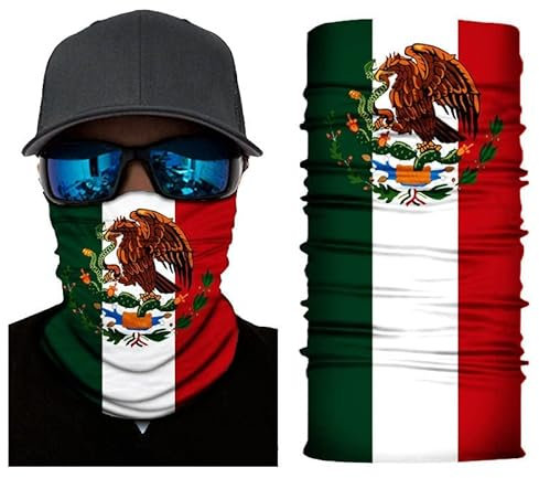 ShopINess Unisex Erwachsene Multifunktions Schlauchschal Halswärmer Neckwarmer Flaggen-Stil Fußball Weltmeisterschaft (Mexiko)