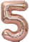 D2D | Party Balloon Zahl 5 XXL in Rosé - Größe 100 cm - Folienballon - Zahlenballon - Geburtstagsdeko - Helium Ballon