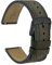 WOCCI 22mm Retro Leder Uhrenarmband für Herren und Damen, Ersatzarmband mit Schwarzer Schnalle (Armee Grün)