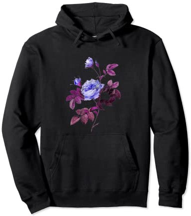 Blaue Rose Grunge Blumengarten Pullover Hoodie