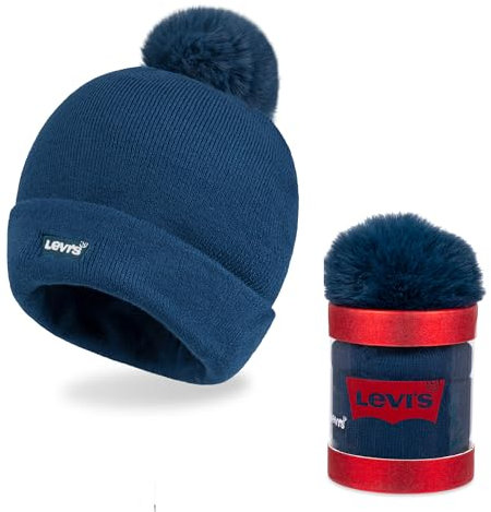 Levi's Damen Bündchen und Bommel Beanie-Mütze, Blaugrün/EIN Hauch von Paradies (Trace of Paradise), Einheitsgröße