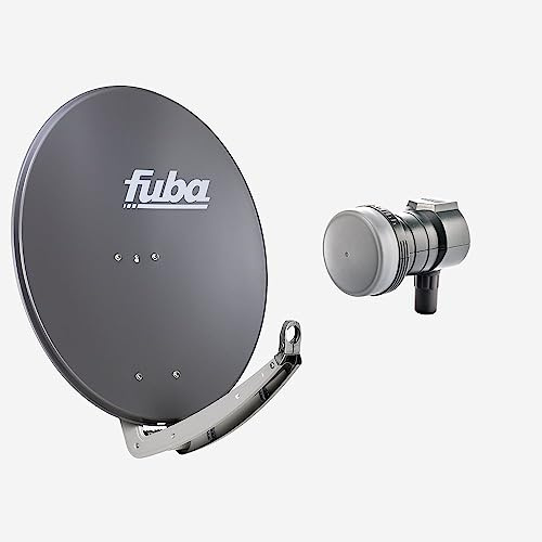 Fuba Sat Anlage 1 Teilnehmer | DAA 780 A Satellitenschüssel 80cm Alu anthrazit (Testergebnis: ausgezeichnet)* + Fuba DEK 117 Single LNB 1 Teilnehmer (DVB-S2, HDTV, UHD 4K/8K, 3D) mit LTE-Störfilter