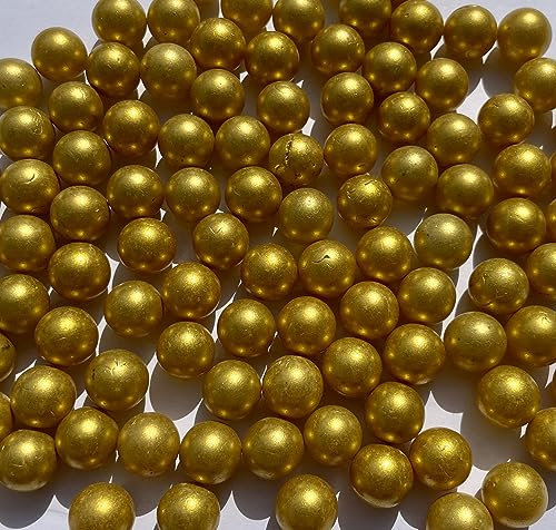 FAIRY TAIL & GLITZER FEE Murmeln Gold 500g Murmelspiel Goldene Glaskugeln Murmel Glas 16mm
