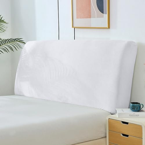 Yidaxing Bettkopfteil Hussen Bett Kopfteil Bezug, Weicher Strecken Samtstoff Staubdicht, Staubdichte Schutzhülle für gepolsterte Schlafzimmer Kopfteil(180-200cm,Weiß)