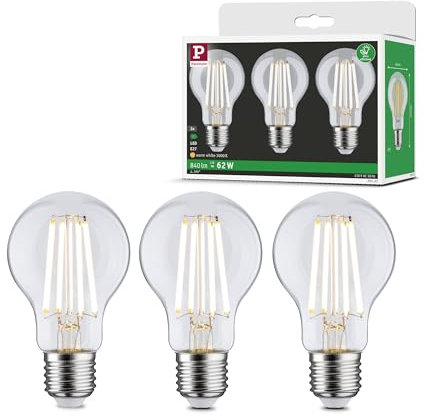 Paulmann 29132 Eco-Line Filament 230V LED Birne E27 3er-Pack 3x840lm 3x4W 3000K Klar Leuchtmittel