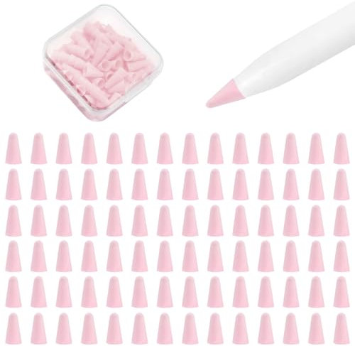 Manchon d'embout en Silicone pour Apple Pencil 1/2/pro/USB-C, 100 pièces et 2 Embouts de préhension. Couvre-Embouts Anti-dérapants réduisant Le Bruit pour Les Pointes de Crayon iPad.