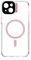 case&me cover trasparente con modulo MagSafe per iPhone 15 Plus, compatibile con MagSafe, protezione per fotocamera, rosa
