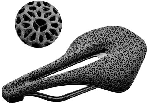 ROCKBROS Rennradsattel Fahrradsattel 3D Druck Carbon Fahrrad Sättel Ultraleicht Atmungsaktiver Stoßdämpfender Ergonomischer Fahrradsitz für Rennrad MTB BMX Damen & Herren Schwarz