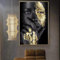 AWKFHF Toile Peinture Africain Noir et Or Femme,Tableau Décoration Murale Impression sur Toile sans Cadres Affiche Chambre Salon (60X90CM,sans Cadre)