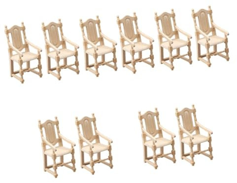 TOYANDONA 10 STK Simulationsstuhl entzückende Puppenmöbel Miniatur kindermöbel Kinder möbel Puppenstuhl entzückende Minimöbel europäischer Stil schmücken Zubehör Baby Mikroszene hölzern