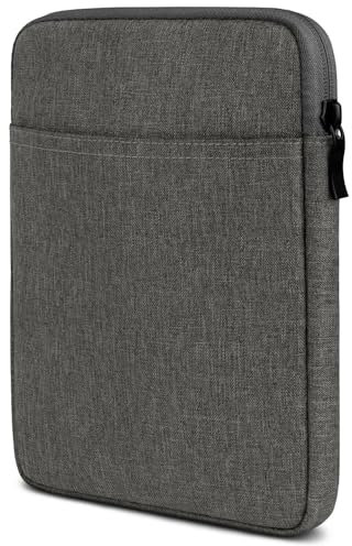 moex eBook Hülle für Pocketbook Era Tasche mit Reißverschluss und Fach für Zubehör, Stoff E-Reader Sleeve weich Gepolstert, Schutzhülle Minimalistisch Dash Case, Dunkelgrau