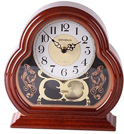 LUOYAOB Vintage Kaminuhr Manteluhren, stille dekorative Holzmanteluhr, antikes Vintage -Holzdesign for Wohnzimmer, Kamin, Büro, Küche, Schreibtisch, Regal und Heimdekorge Geschenk (Color : D)