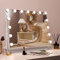 Fenair Hollywood Miroir de maquillage avec éclairage et port de charge USB, rotatif à 360°, miroir de coiffeuse pour chambre à coucher, dressing, 15 ampoules à intensité variable