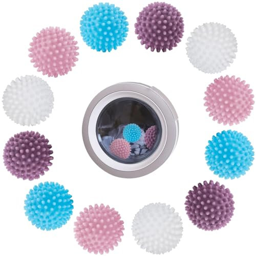 Lot de 12 balles de sèche-linge pour machine à laver, réutilisables, boules de séchage, boules de lavage, sèche-linge pour la maison, le nettoyage des vêtements